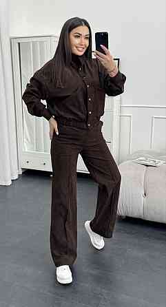 Женский стильный повседневный костюм двойка бомбер+брюки Шоколад, 46/48 Одесса