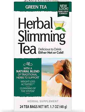 Травяной чай для похудения 21st Century Herbal Slimming Tea, Caffeine Free, 24 Tea Bags (Green Tea) Луцк