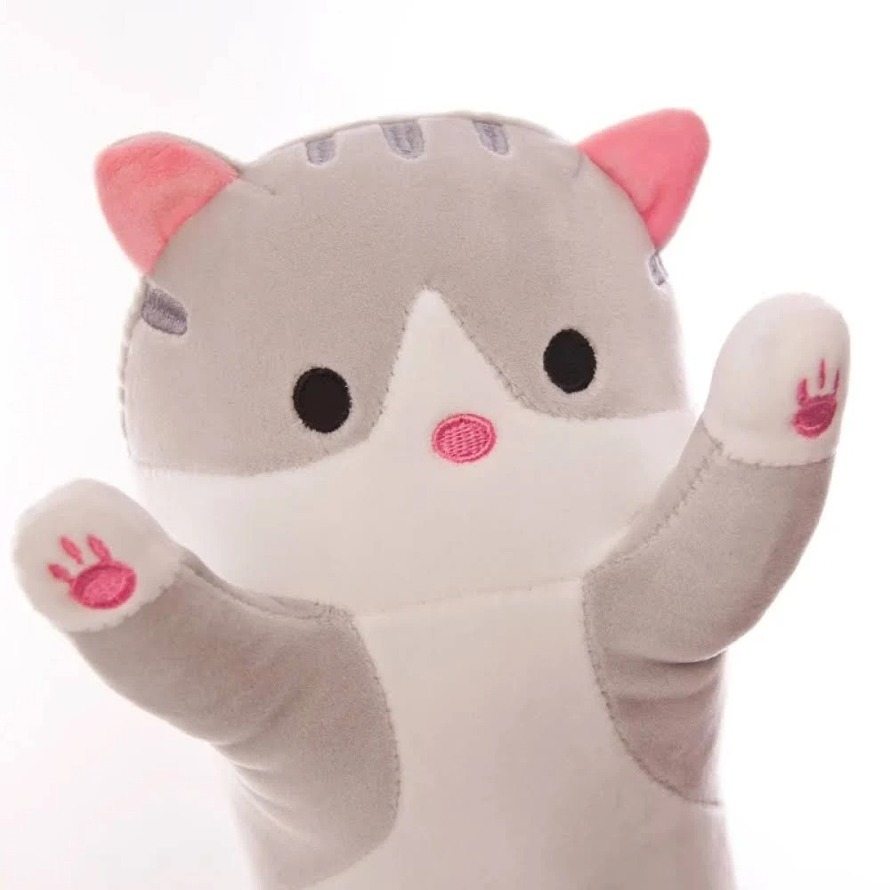 Іграшка подушка Кіт Батон, 90 см, EL-2117-7, Сіра / М'яка іграшка обіймашка / Дитяча іграшка Котик Київ - фото 4