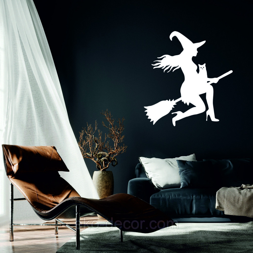 Декоративное настенное Панно «Ведьма», Декор на стену 50*46 см, Белый Киев - изображение 1