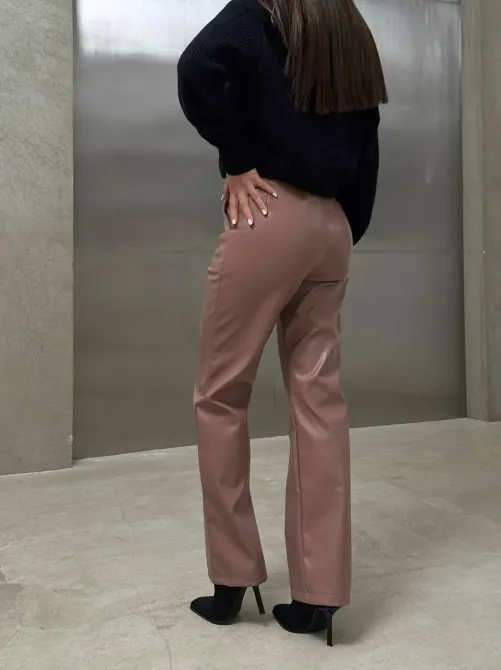 Женские кожаные брюки Palazzo теплые на флисе Харьков - изображение 5