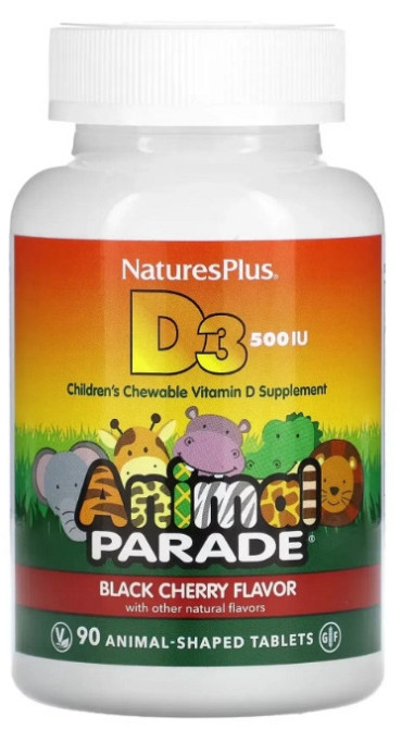 Вітамін D3 для дітей без цукру Nature's Plus Animal Parade 90 жувальних таб Вишня Київ - фото 1