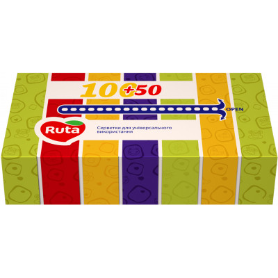 Серветки косметичні Ruta 2 шари 150 аркушів (4820023745599) Вінниця - фото 1