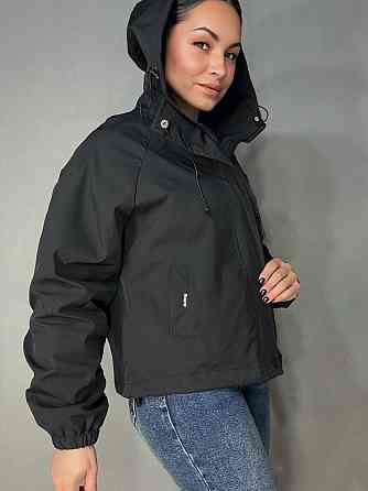 Куртка женская YZY 30128 ветровка оверсайз с капюшоном на подкладке one size, черный, one size Киев