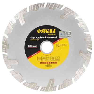 Круг відрізний Sigma алмазний Глибокий різ 180x22.2мм (1923051) Вінниця