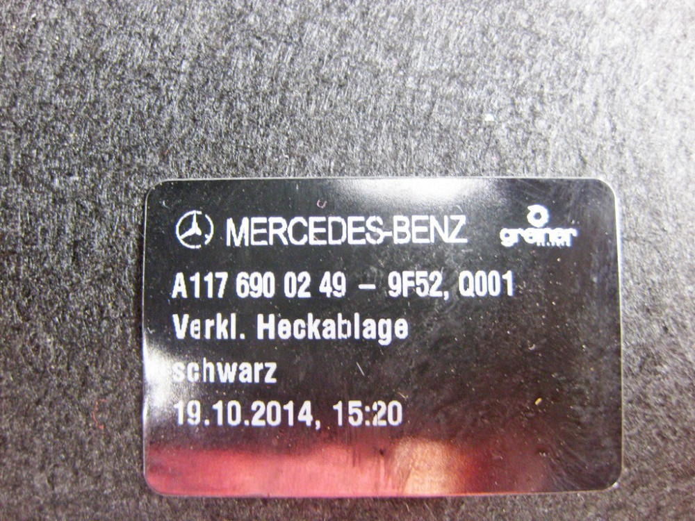 Mercedes-Benz  A1176900649 9F52 Обшивка полиці багажника + A2046830030 9051 Сітка в полицю багажника CLA C117 Одеса - фото 7