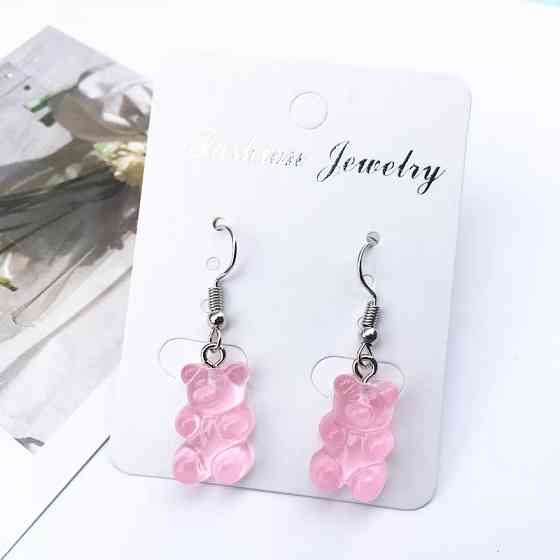 Сережки мишки для детей one size розовый Киев