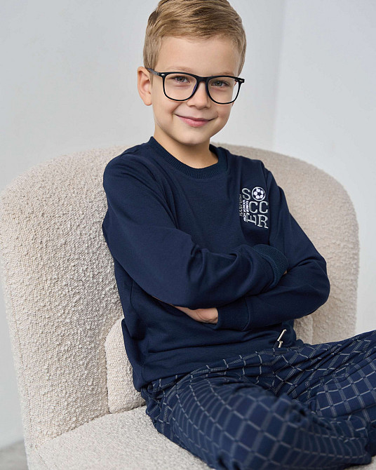 Тепла піжама на хлопчика зі штанами в карту — Байка Tom John 89163 5-6 Київ - фото 7