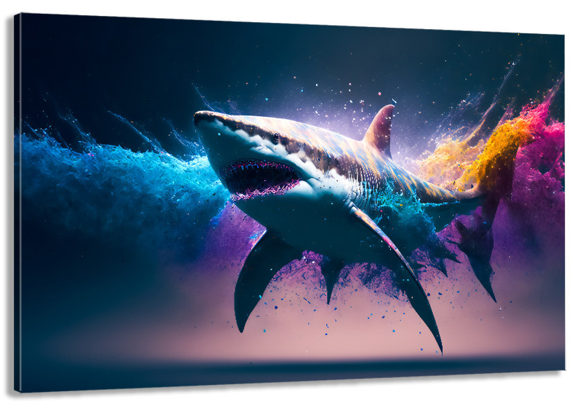 Картина полотно у вітальню / спальню     Акула     MLP_244 ( 60х30см ) 50x100 см Київ - фото 1
