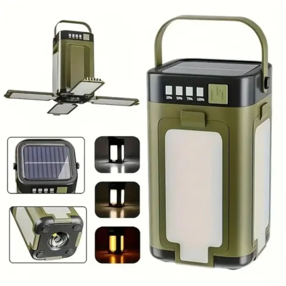Кемпінговий складний ліхтар MH 868: сонячна панель, Power Bank, 6 режимів, 500 лм, LED-індикатор та складні пелюстки Одеса