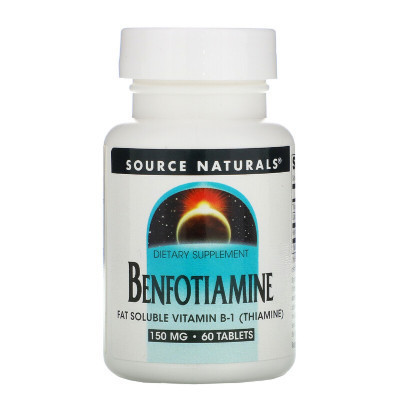 Витаминно-минеральный комплекс Source Naturals Бенфотиамин, 150 мг, Benfotiamine, 60 таблеток (SN1906) Винница - изображение 1