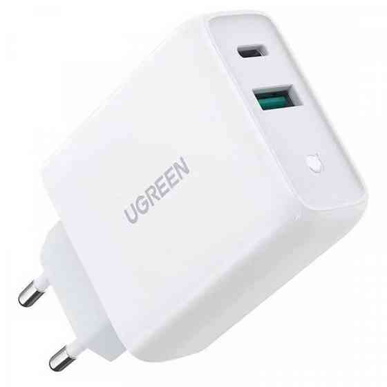 Зарядний пристрій 2xUSB 38W (1хUSB-A+1xType-C) Wall Charger Білий CD170 Ugreen (60468) Киев