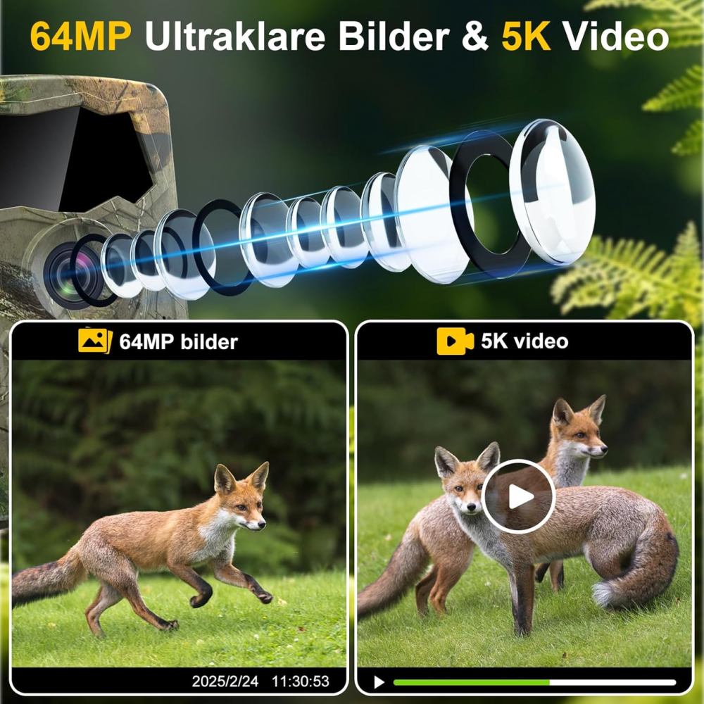 Фотопастка Камера дикої природи Lutranstra 5K Wi-Fi 64 МП, нічне бачення, 0.1 с, IP66, TrailCam Go, SD 64 ГБ + 8 батарейок Київ - фото 8