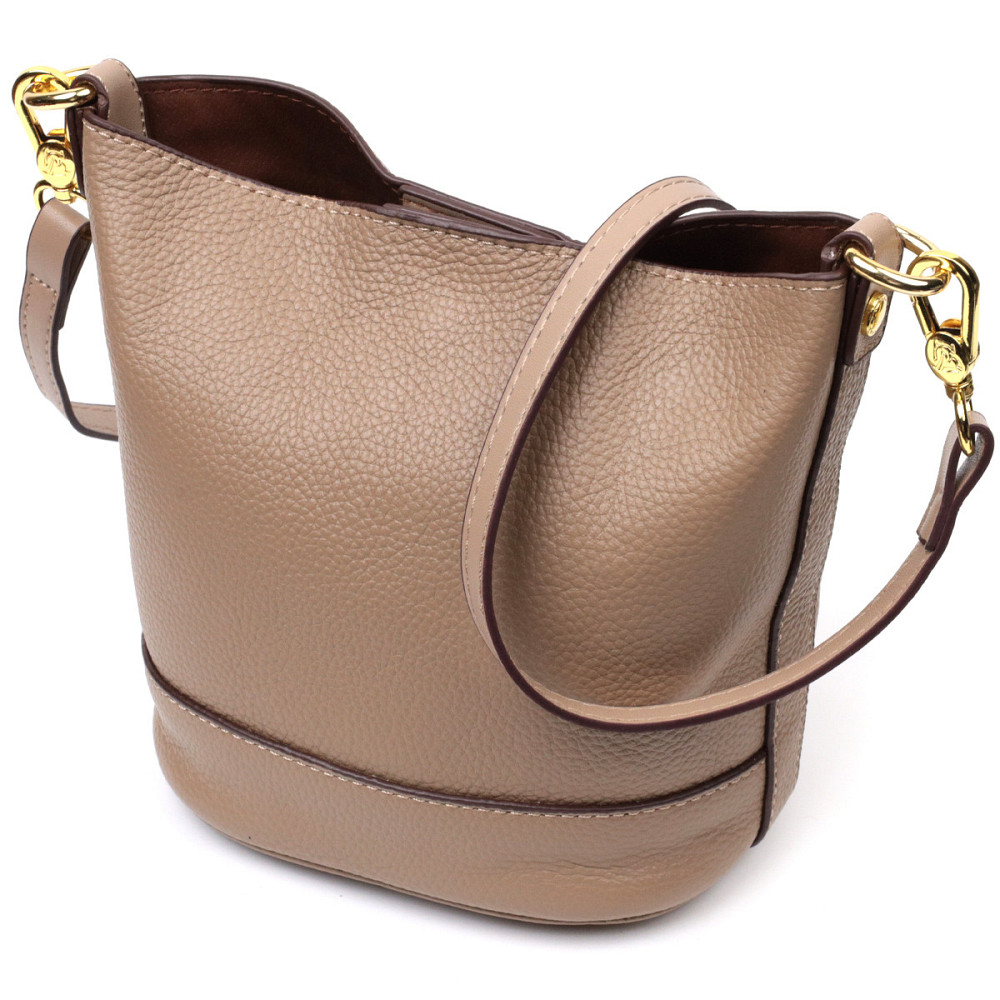 Жіноча сумка з автономною косметичкою всередині з натуральної шкіри Vintage 22364 Бежева Київ - фото 1