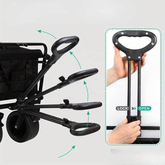 Візок складаний на 90 л для транспортування речей і продуктів, універсальний для походів у магазин, кемпінг, перевезення Кам'янець-Подільський