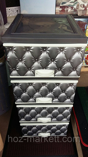 Комод пластиковий тумбочка з малюнком диван сірий Капітон Харків - фото 3