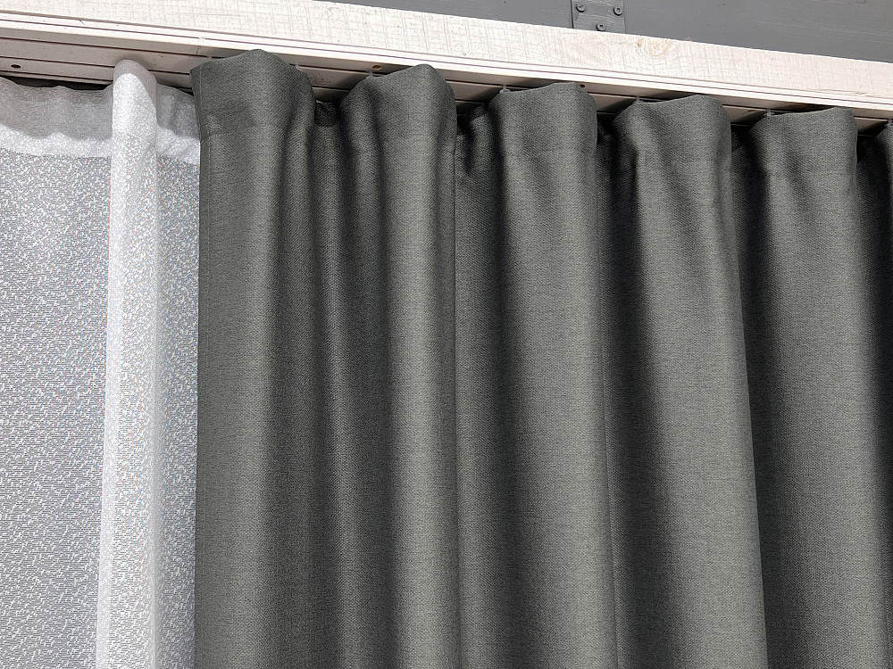 Комплект штор VR-Textil Шеніл 100х270 2шт і Тюль 300х270 1592ш-1680т Сірий з білим 71-195/1 Київ - фото 8