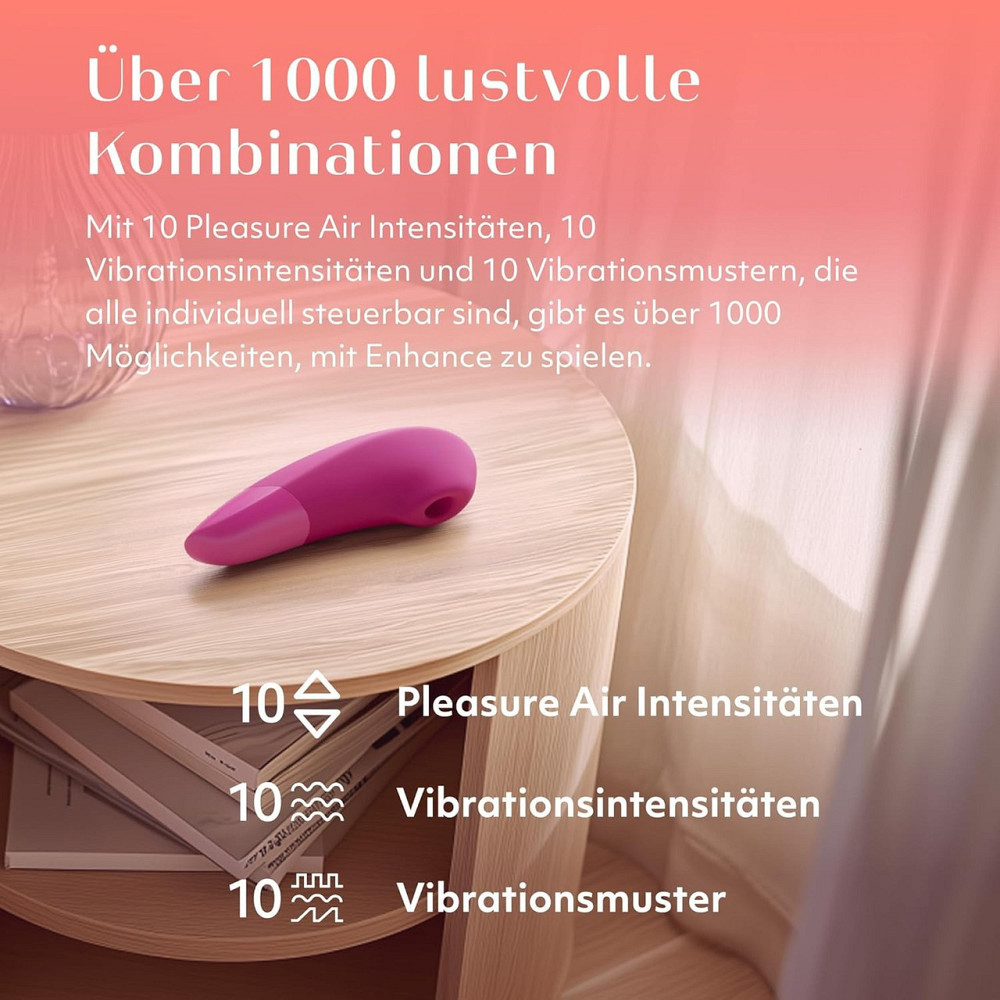 Клиторальный вакуумный стимулятор 2 в 1 Womanizer Enhance с вибрацией, розовый Sex Aura Киев - изображение 4