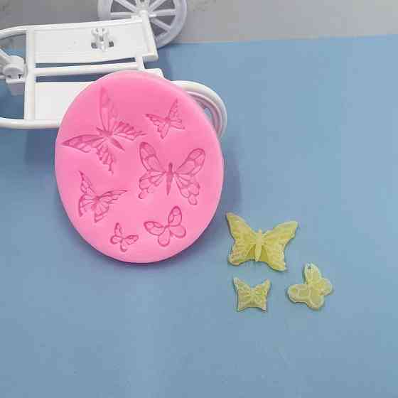 Молд силиконовый Бабочки 83 на 75 мм розовый Киев