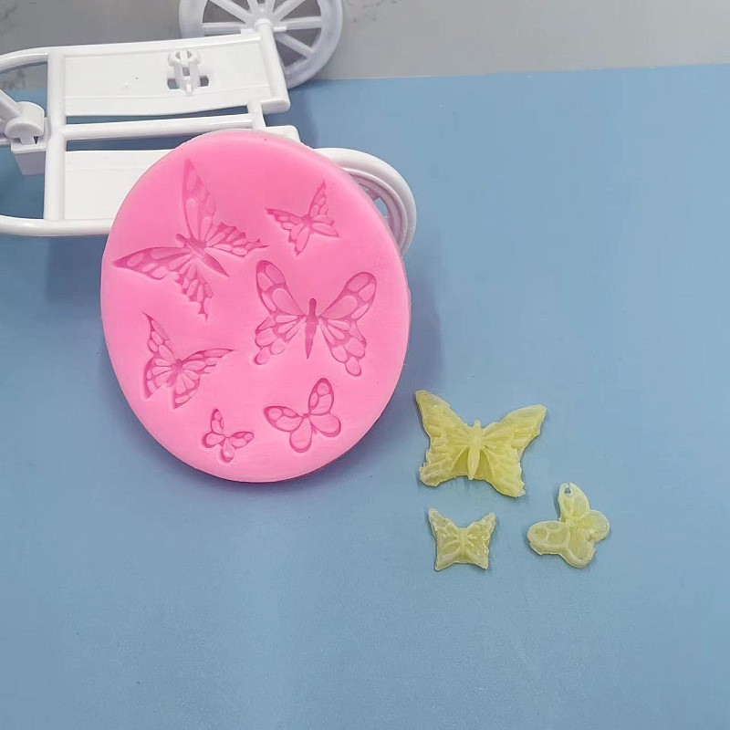 Молд силіконовий Метелики 83 на 75 мм рожевий Київ - фото 5