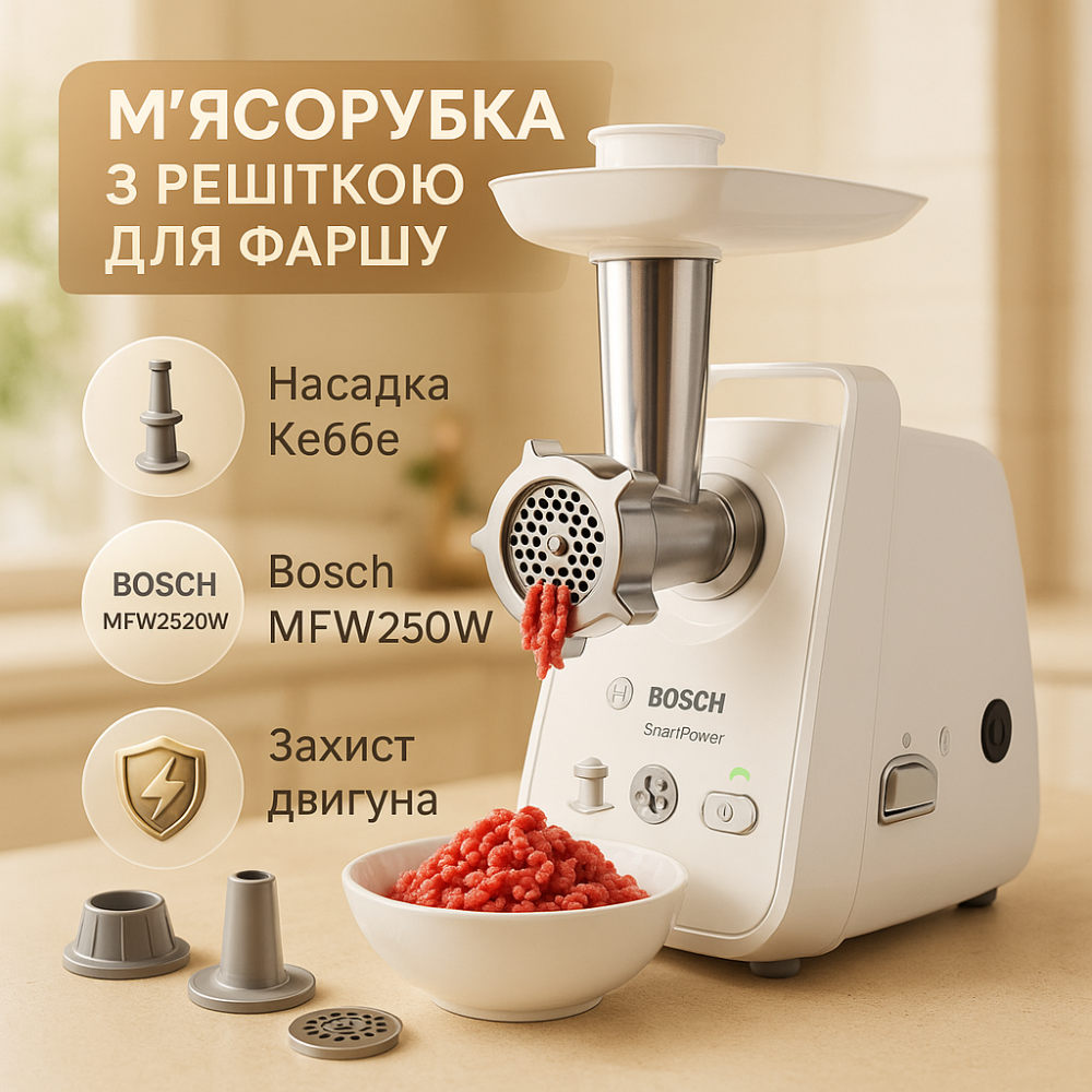 Мясорубка с большой загрузочной горловиной, Электрическая мясорубка с насадкой-кеббе XP-24 Львов - изображение 13