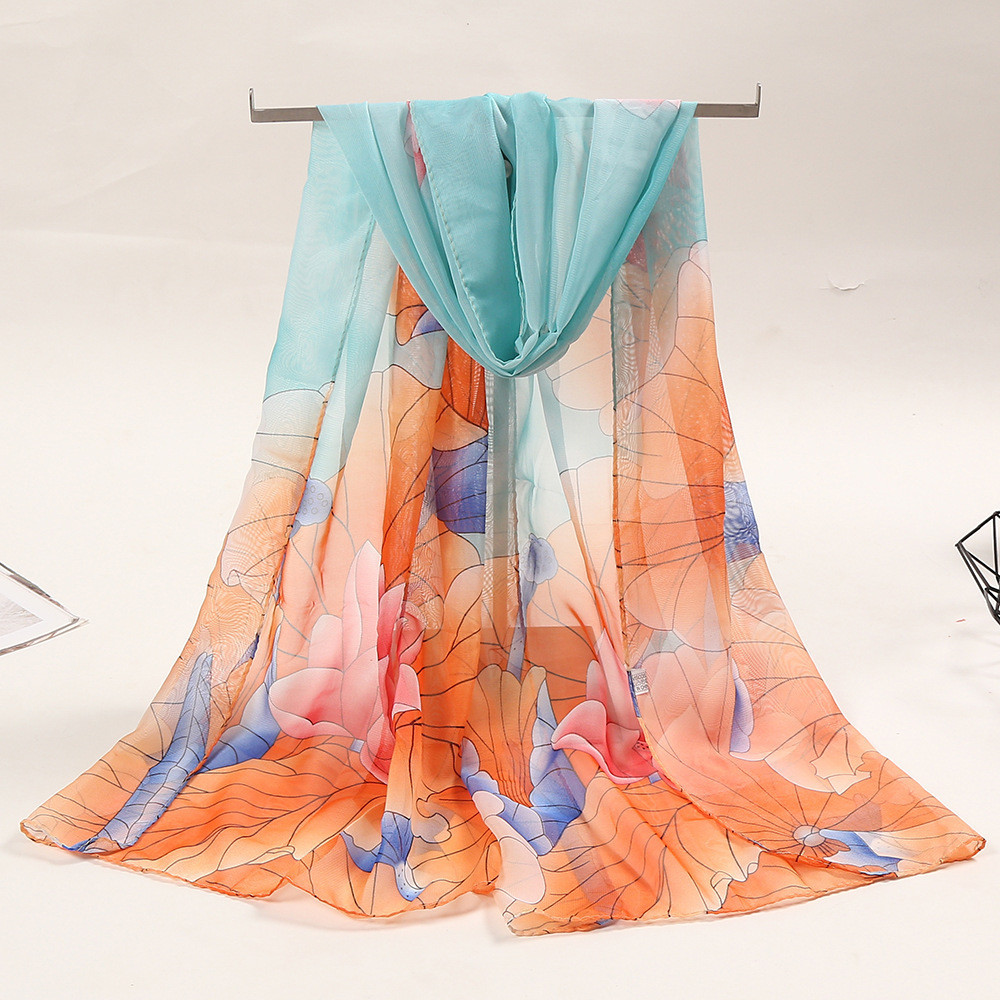 Женский шифоновый шарф на шею 150 на 46 см разноцветный Киев - изображение 4