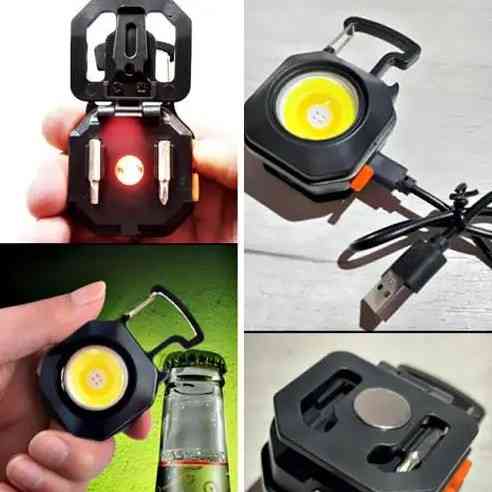 Ліхтар для кемпінгу LL-201, RB438, білий, жовтий, червоний, type-c, індикатор, магніт, карабін, запальничка Дніпро