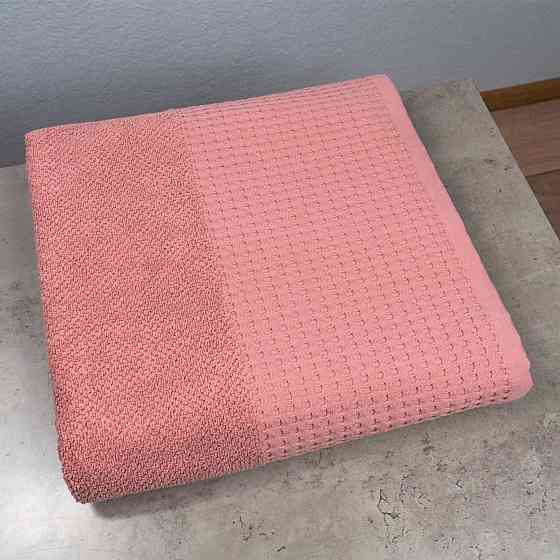 Банний рушник Вафельний Бордюр GM Textile 70х140см 500г/м2 (Пудра) Суми