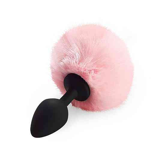 Силиконовая анальная пробка М Art of Sex - Silicone Bunny Tails Butt plug Pink, диаметр 3,5 см Sex Aura Киев