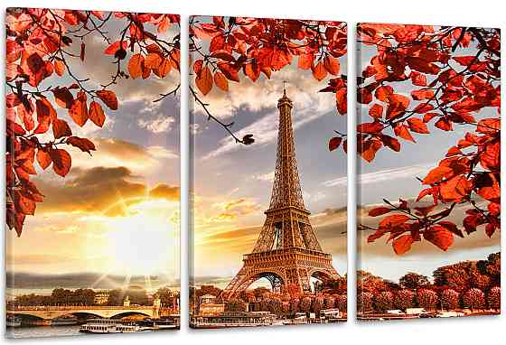 Модульна картина Париж Осінь (53х100см) Аrt-189_3А Київ