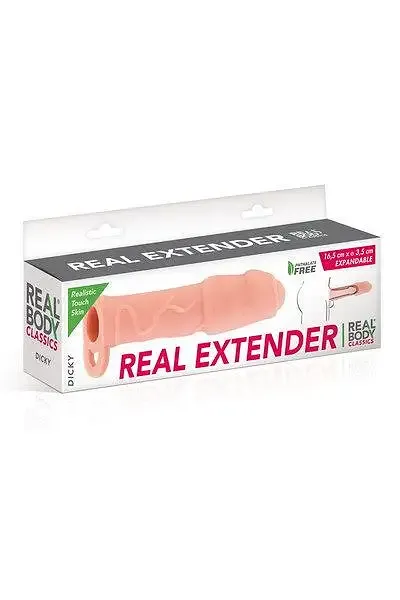 Насадка на член Real Body — Real Extender DICKY із закритою головкою та кільцем для мошонки Львов - изображение 3