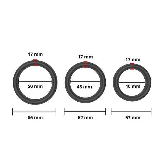 Набір ерекційних кілець - Erospace Men’s Play Set Of 3 Cock Rings B9 Sex Aura Київ