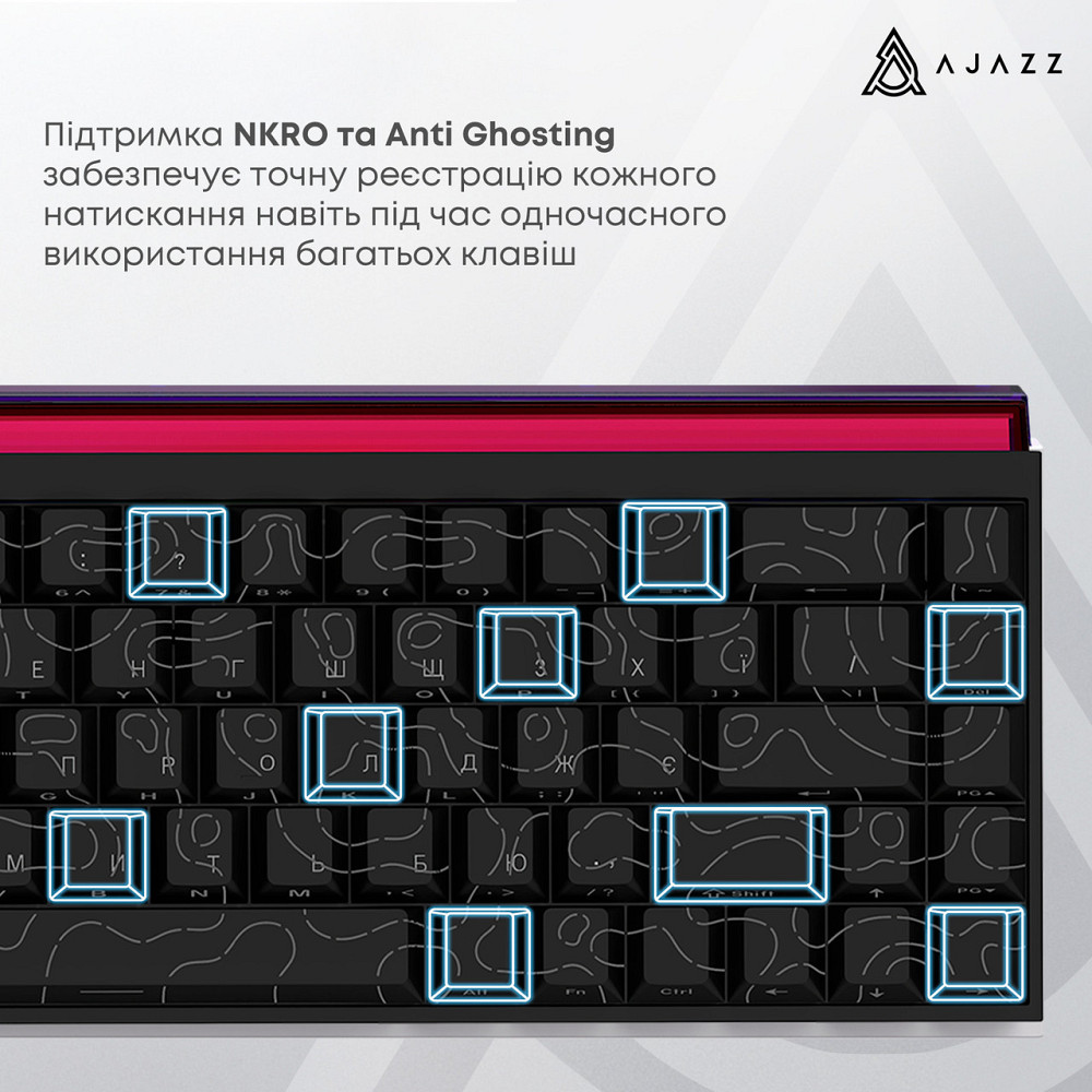 Клавіатура Ajazz NK68 Red Switch Black USB-C (NK68-R-S-B) ( 18955 ) Харьков - изображение 1