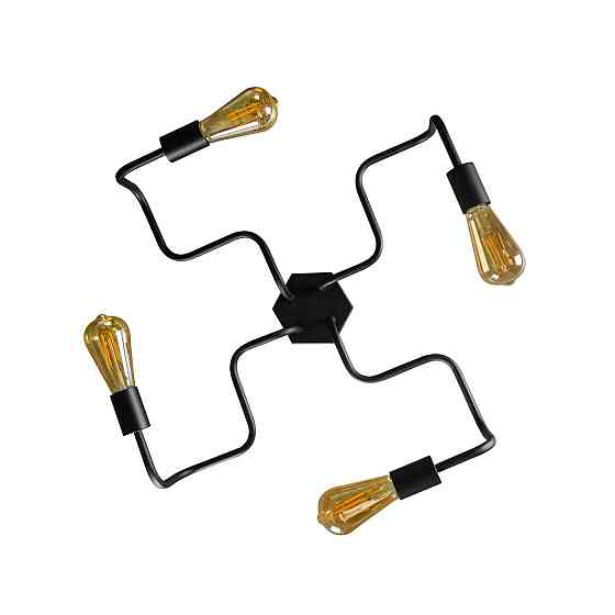 Потолочная люстра паук лофт черная 4 лампы Laminari NL5526-4 Одесса