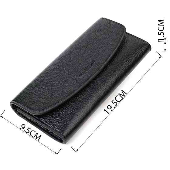 Классический женский кошелек с монетницей на молнии из натуральной кожи Tony Bellucci 21966 Черный Киев