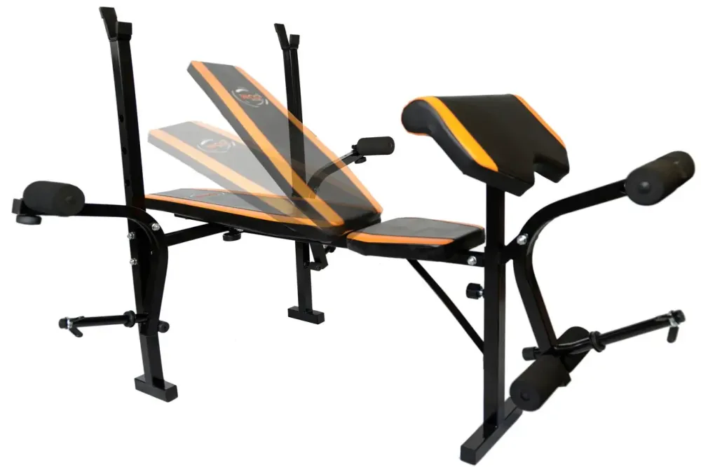 Лавка для жиму з тренажерами + 4 грифа + блінами 80 кг Гантелі, гирі, штанги та диски комплект Київ - фото 7