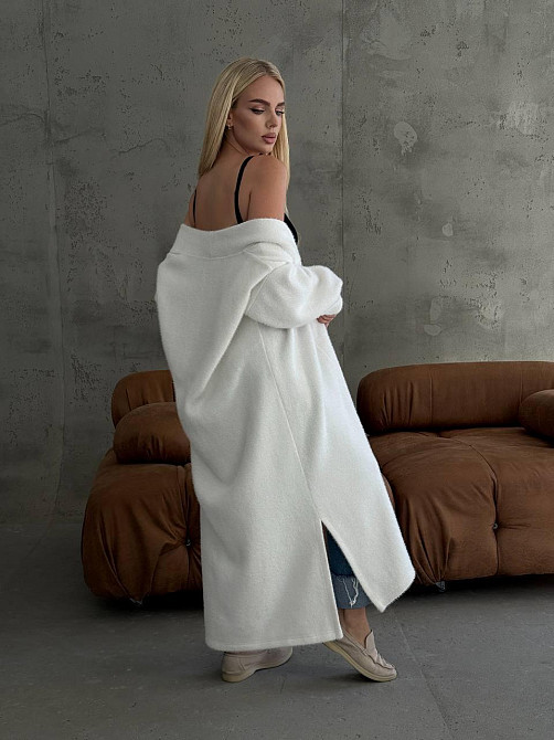 Жіночий затишний оверсайз кардиган з поясом альпака Одеса - фото 6