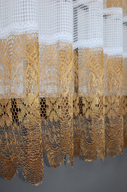 Тюль сітка висотою 1,5м, колекції "Juli" колір білий з коричневим 368т Київ - фото 6