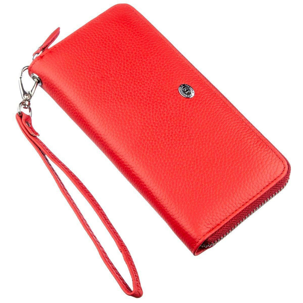 Жіночий шкіряний клатч для карток купюр та документів ST Leather 18931 Червоний Київ - фото 14