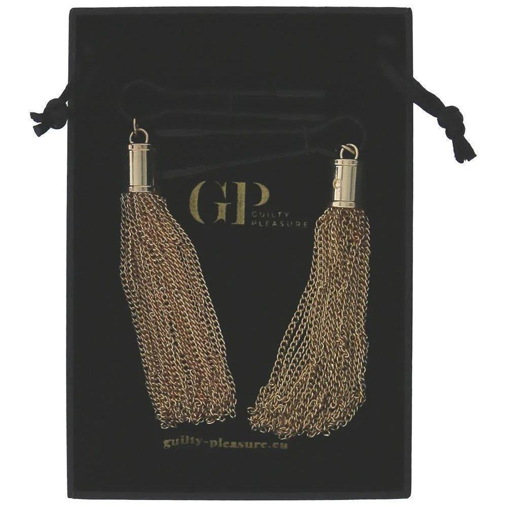 Затискачі для сосків Guilty Pleasure Tassel Tease Clamps, чорно-золоті Sex Aura Київ - фото 9