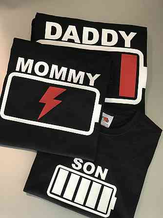 Футболки в стилі Family look для мами, тата та дитини — Заряд батареї Чернівці