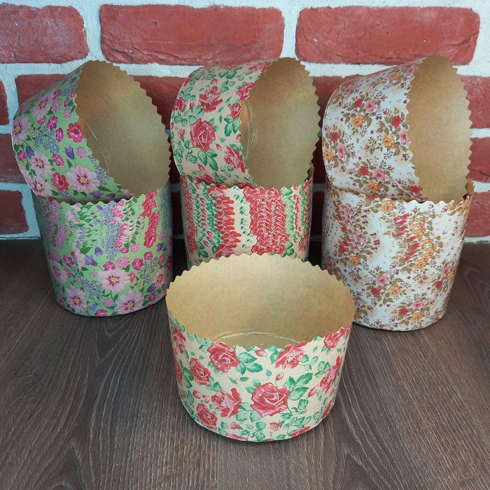 Форма для пасок 500 г d130 h85 «Квіти» — паперові форми для випікання, 50 шт Харків - фото 7