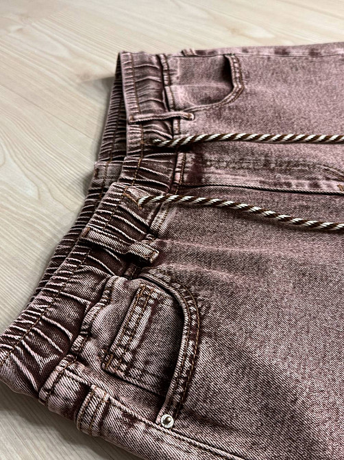 Шорты женские джинсовые Liana 4-054 бермуды с резинкой на талии большие размеры коричневые, коричневый, З8, 38, 105 см, 133 см Киев - изображение 15