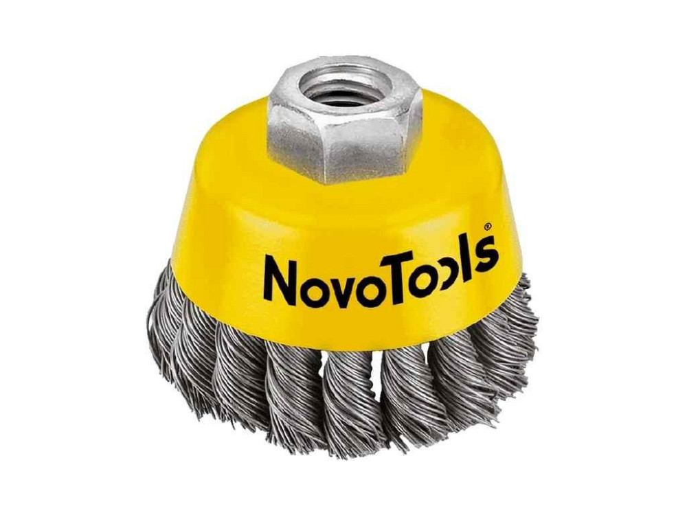 Щітка чашоподібна 85мм торцева плетений дріт ТМ NovoTools Київ - фото 1
