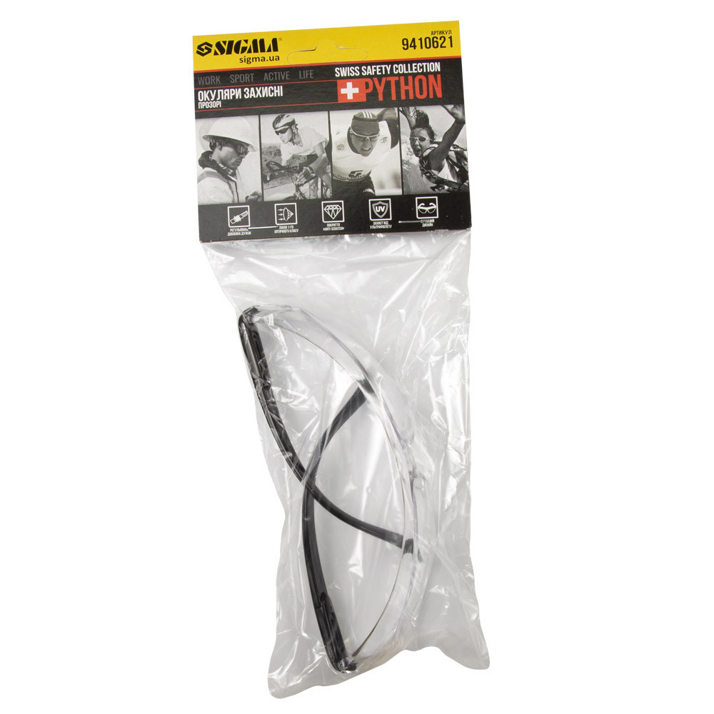Очки защитные Python anti-scratch (прозрачные) SIGMA (9410621) Киев - изображение 7