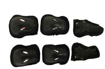 Щитки (наколінники + налокітники, чорні) дитячий велонабір із захистом зап'ястей Мукачево