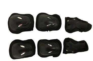 Щитки (наколенники + налокотники, черные) детский велонабор с защитой запястей Мукачево - изображение 1