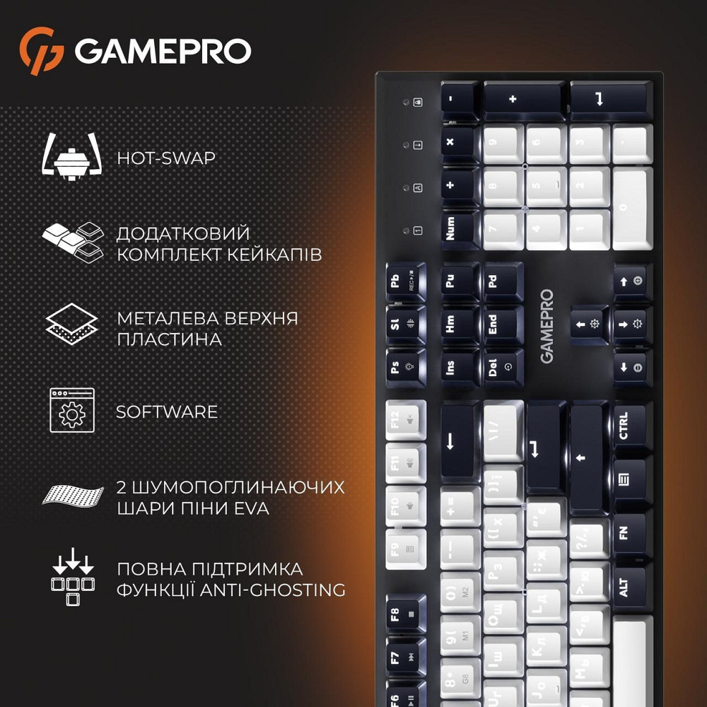 Клавіатура GamePro Genesis Metallic MK144B Outemu Red Swithes USB Black ( 19495 ) Харьков - изображение 19