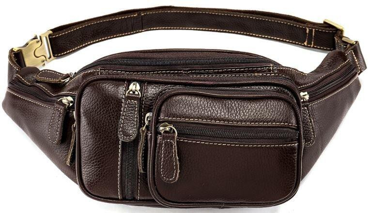 Поясная cумка объемная мужская Vintage 14860 Коричневая Киев - изображение 1