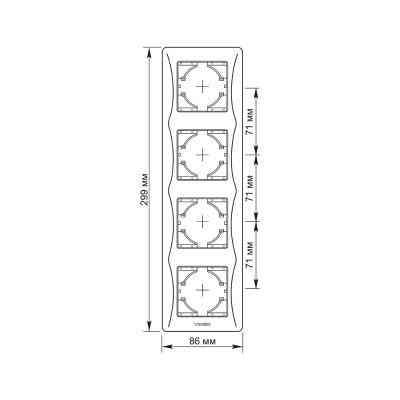 Рамка Videx BINERA чорний графіт 4 поста (VF-BNFR4V-BG) Вінниця
